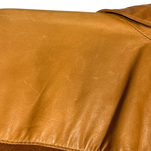 Liz Roberts Vintage 1970s Leather Coverall Jumpsuit Size M Brown Western Utility - Picture 11 of 16